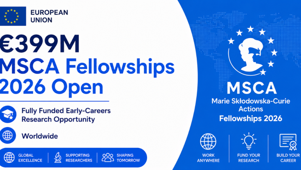 MSCA Postdoctoral Fellowships 2026 Open: €399 Million Flagship European Funding for Global Early-Career Researchers