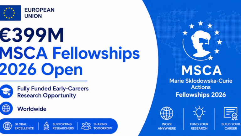 MSCA Postdoctoral Fellowships 2026 Open: €399 Million Flagship European Funding for Global Early-Career Researchers