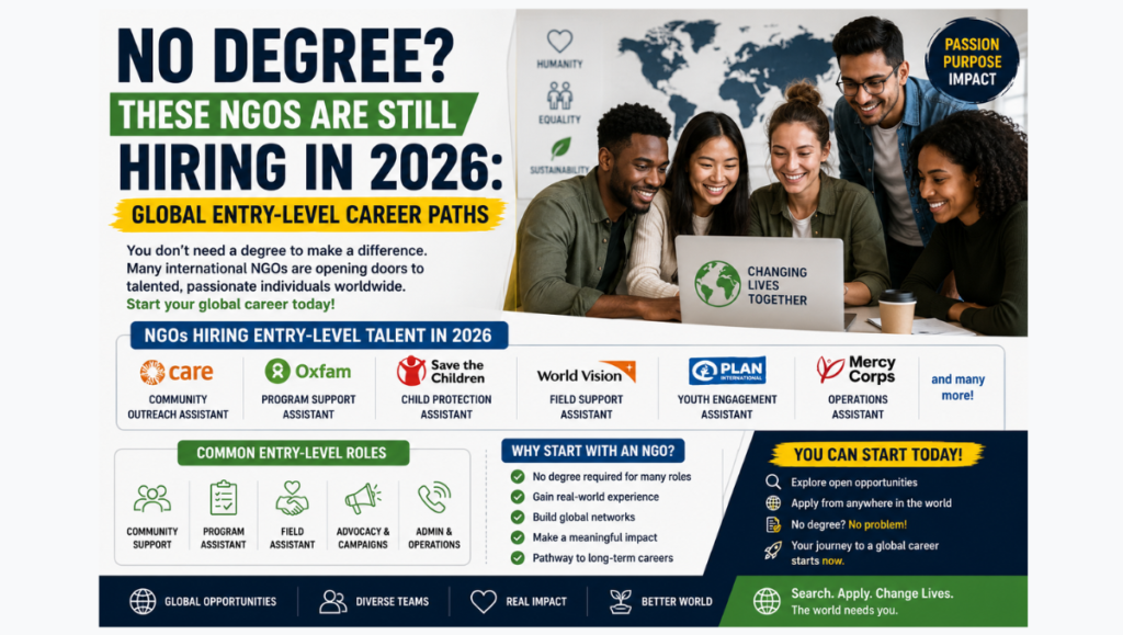 No Degree? These NGOs Are Still Hiring in 2026: Global Entry-Level Career Paths