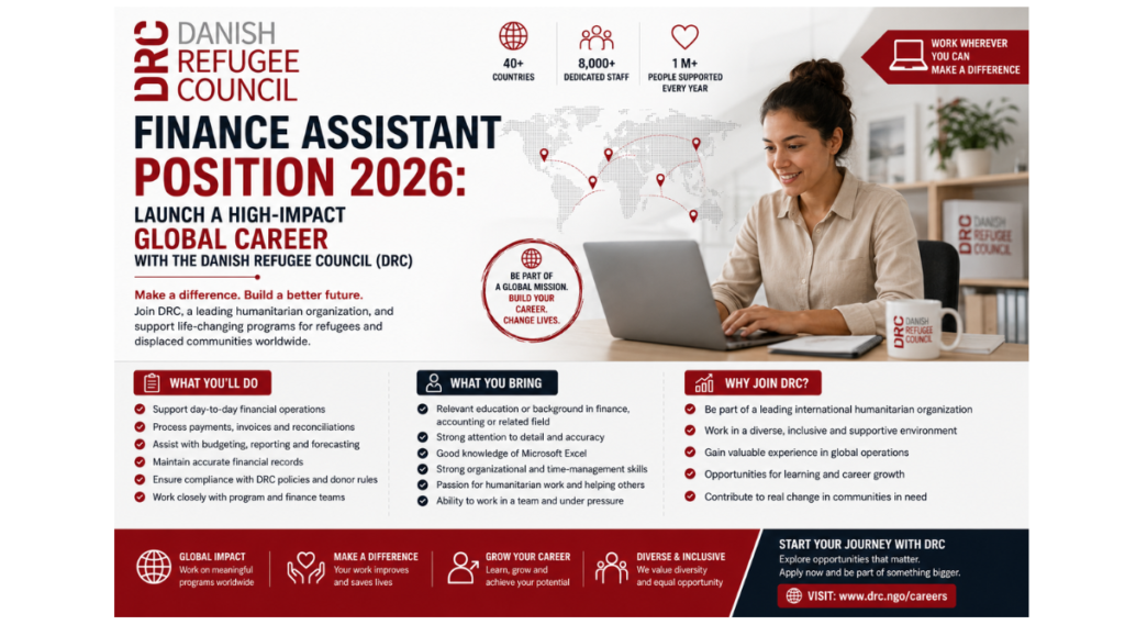 Finance Assistant Position 2026: Launch a High-Impact Global Career with the Danish Refugee Council (DRC)